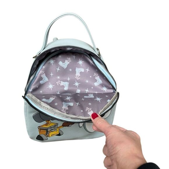 Disney Pixar WALL-E Chibi WALL-E & EVE Mini Backpack Baby Blue NWOT main image 5